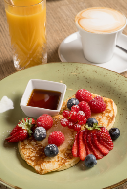 Pancake con Sciroppo acero e frutti di bosco